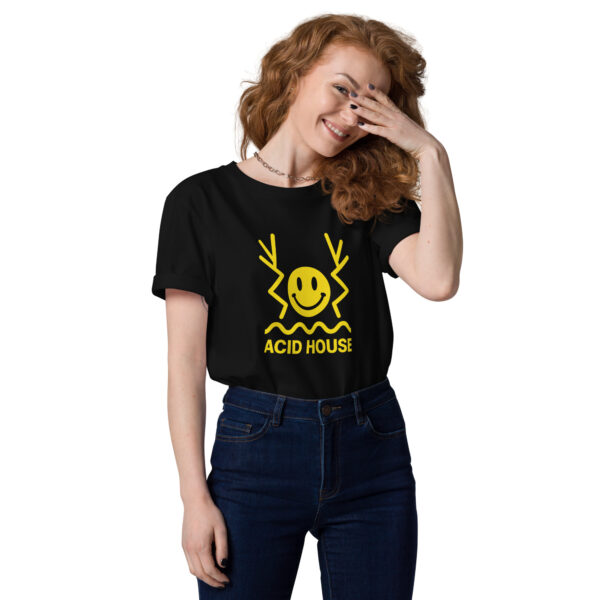 Funny Irish Rave T-Shirt – Acid House Smiley Hands-Up Tee - Image 2
