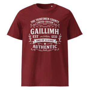Galway county t-shirt with vintage-style Gaillimh Tribesmen design