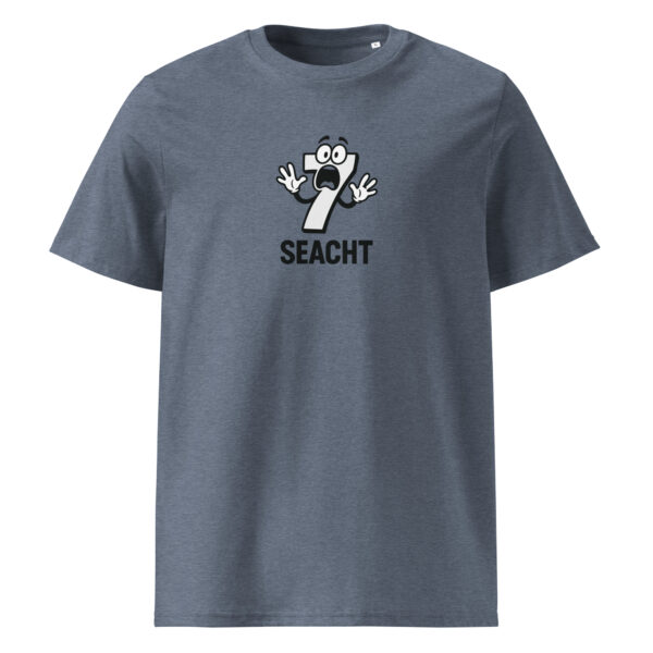 Funny Irish language t-shirt with shocked cartoon and “Seacht” Irish word graphic