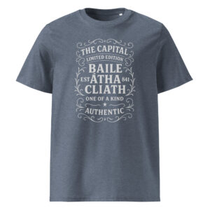 Dublin county t-shirt with Baile Átha Cliath Irish vintage print
