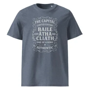 Dublin county t-shirt with Baile Átha Cliath Irish vintage print