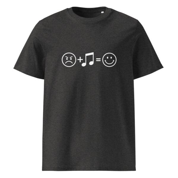 music changes mood T-shirt with sad face, music, happy face graphic