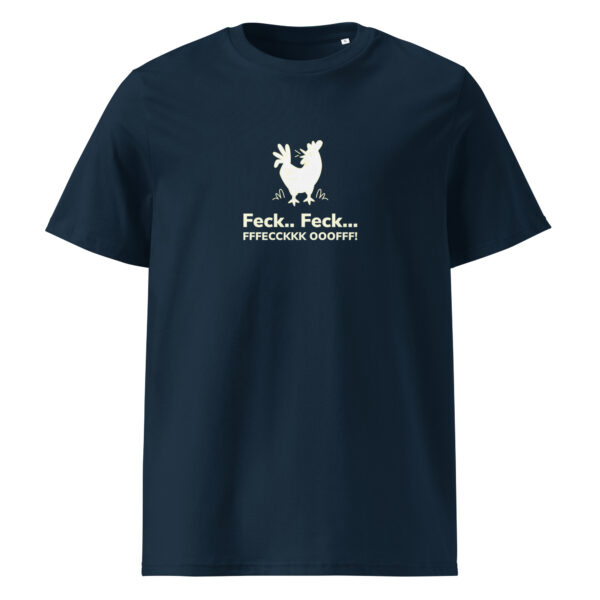 Funny Irish t-shirt Feck Off – Chicken parody clucking design