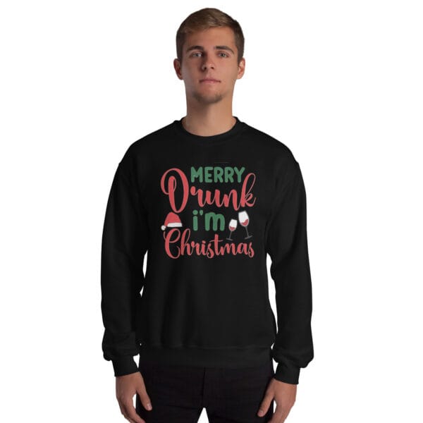 Merry Drunk I’m Christmas Jumper – Funny Unisex Holiday Sweatshirt - Image 5