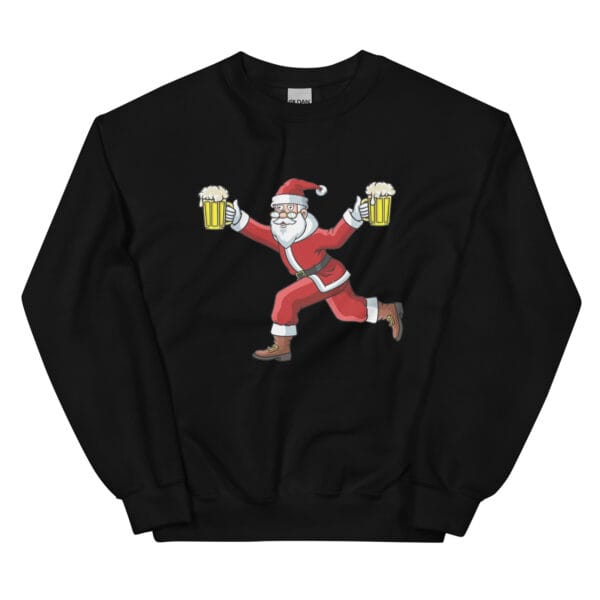 Beer-Run Santa Jumper – Funny Unisex Christmas Sweatshirt - Image 3