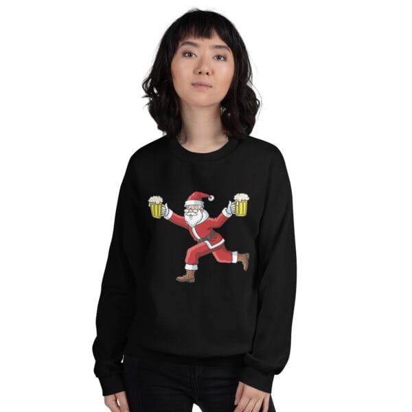 Beer-Run Santa Jumper – Funny Unisex Christmas Sweatshirt - Image 4