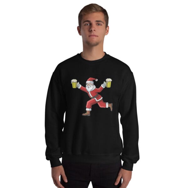 Beer-Run Santa Jumper – Funny Unisex Christmas Sweatshirt - Image 6