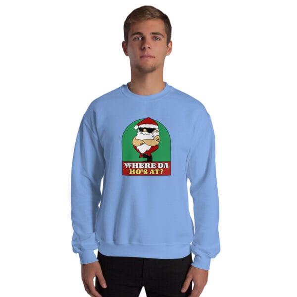 Where Da Ho’s At? Jumper – Rude Funny Santa Christmas Sweatshirt (Unisex) - Image 12