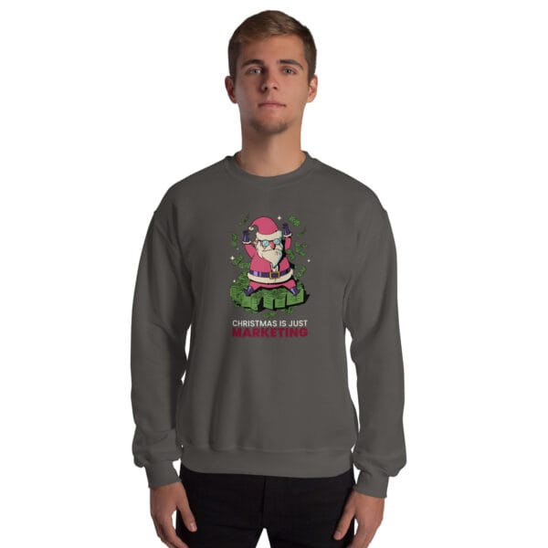 Christmas Is Just Marketing Jumper – Funny Unisex Anti-Holiday Sweatshir - Image 10