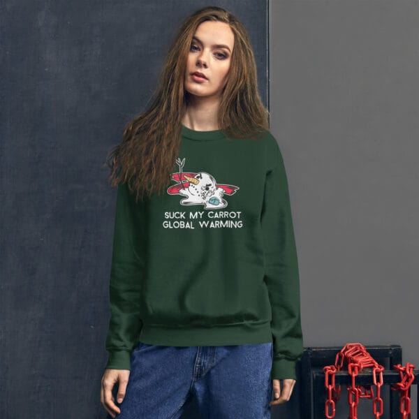 Suck My Carrot Jumper – Funny Anti-Global Warming Christmas Sweatshirt (Unisex) - Image 3
