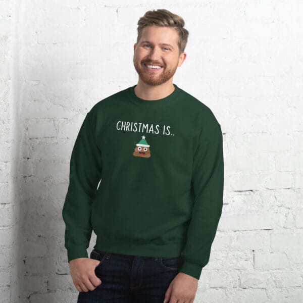 Christmas Is... Jumper – Funny Poop Emoji Unisex Christmas Sweatshirt - Image 2