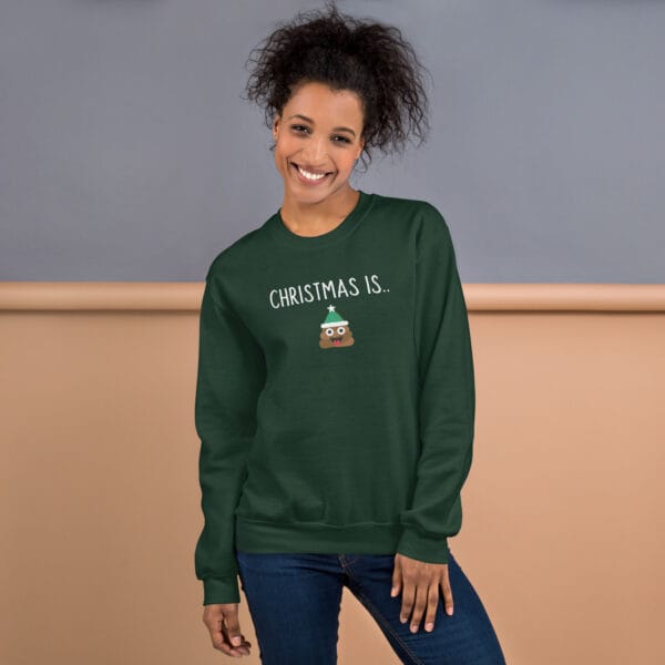 Christmas Is... Jumper – Funny Poop Emoji Unisex Christmas Sweatshirt - Image 3