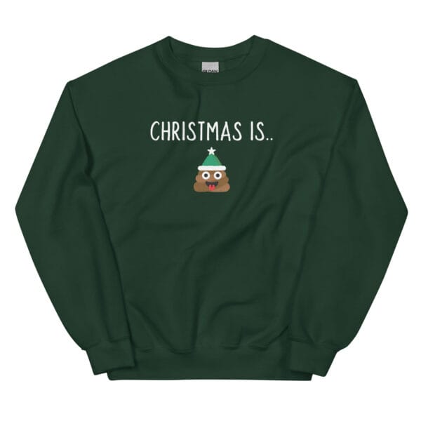Christmas Is... Jumper – Funny Poop Emoji Unisex Christmas Sweatshirt - Image 4