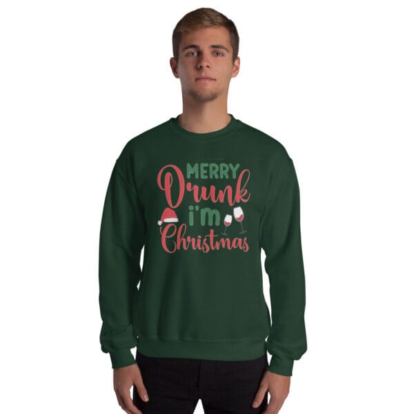 Merry Drunk I’m Christmas Jumper – Funny Unisex Holiday Sweatshirt - Image 7