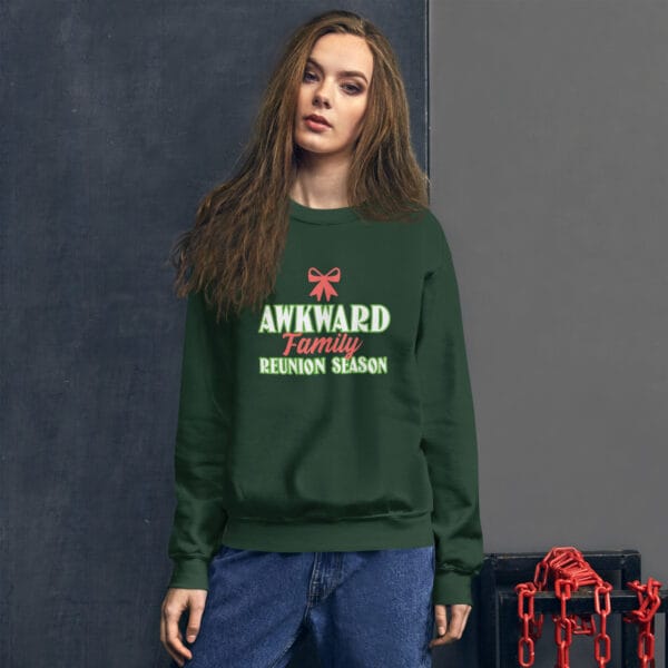 Awkward Family Reunion Season Jumper – Funny Unisex Christmas Sweatshirt - Image 4