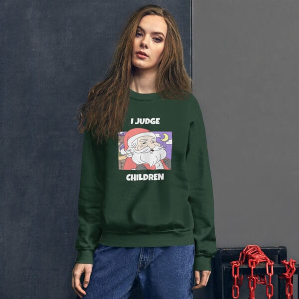 I Judge Children Jumper – Funny Santa Christmas Sweatshirt (Unisex) - Image 2