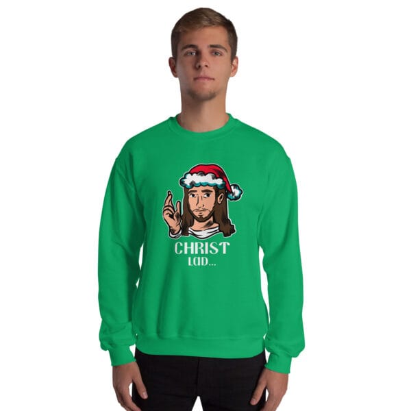 Christ Lad... Jumper – Funny Irish Christmas Sweatshirt (Unisex) - Image 11