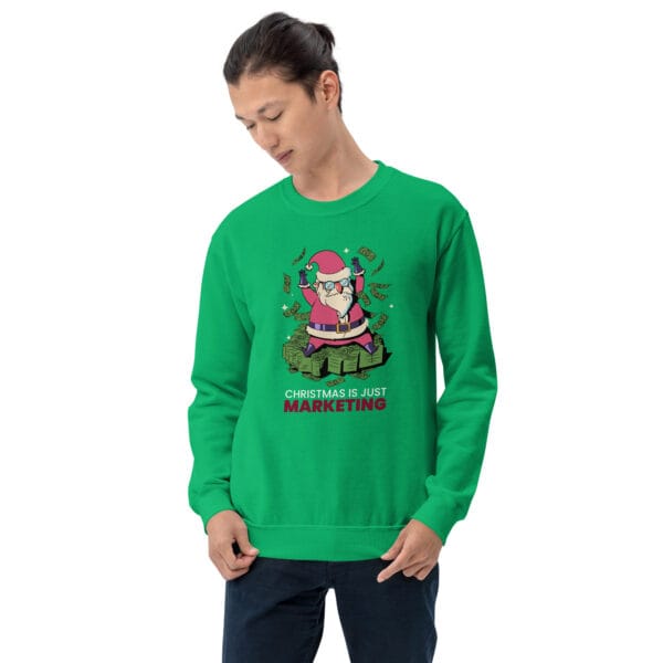 Christmas Is Just Marketing Jumper – Funny Unisex Anti-Holiday Sweatshir - Image 2