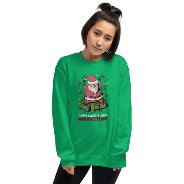 Christmas Is Just Marketing Jumper – Funny Unisex Anti-Holiday Sweatshir - Image 3