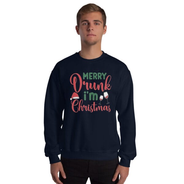 Merry Drunk I’m Christmas Jumper – Funny Unisex Holiday Sweatshirt - Image 6