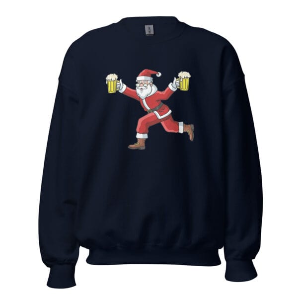 Beer-Run Santa Jumper – Funny Unisex Christmas Sweatshirt - Image 5