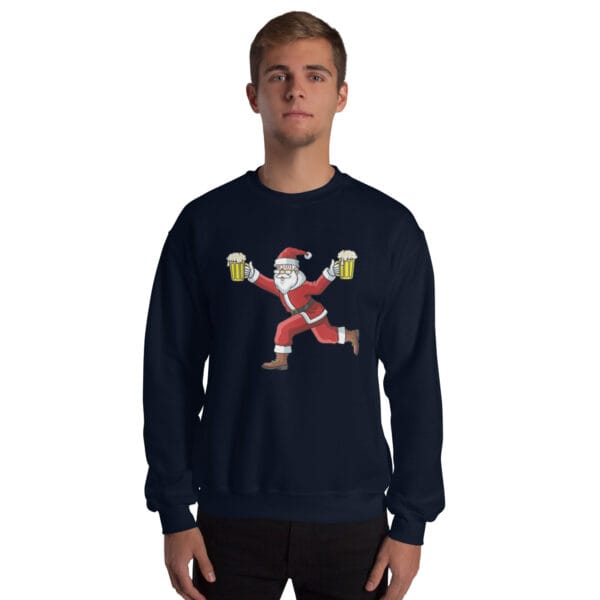 Beer-Run Santa Jumper – Funny Unisex Christmas Sweatshirt - Image 7
