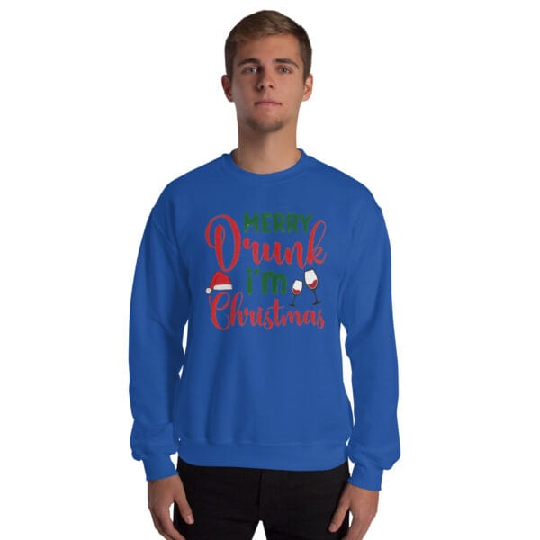 Merry Drunk I’m Christmas Jumper – Funny Unisex Holiday Sweatshirt - Image 10