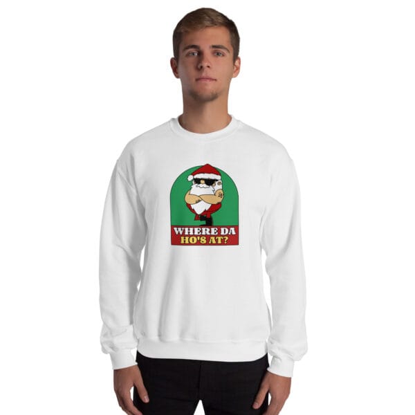 Where Da Ho’s At? Jumper – Rude Funny Santa Christmas Sweatshirt (Unisex) - Image 15