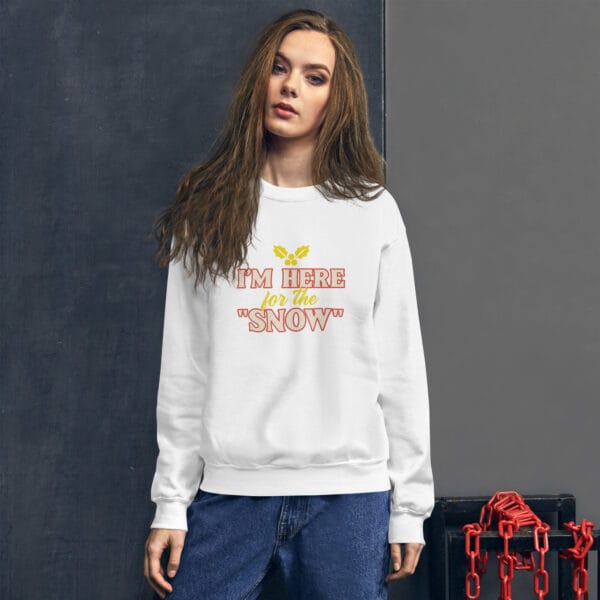 I'm Here for the "Snow" Jumper – Funny Unisex Party Christmas Jumper - Image 5