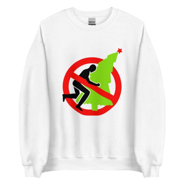 Funny “No Humping the Christmas Tree” Jumper | Adult Humor Xmas Sweater - Image 2